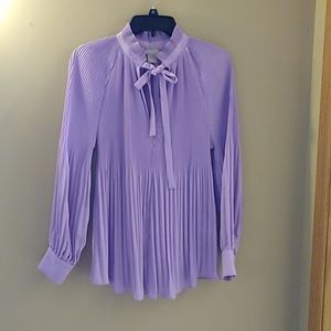 Chicos Crepe Pleated Blouse
